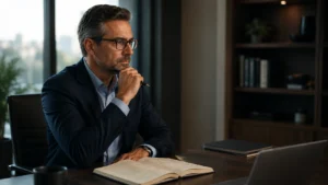 líder analisando os 5 Ps da liderança de alta performance e método HELIAR